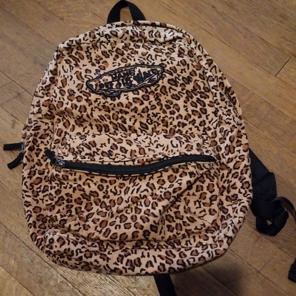 leopard print backpack vans